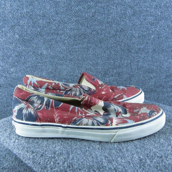 Sperry Floral Men Boat Shoe Size 11.5 Medium‎ Red Fabric Slip On - Picture 4 of 10